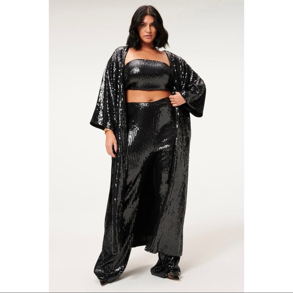NWT GOOD AMERICAN Sequin Duster Robe